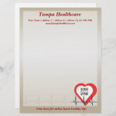 レターヘッドテンプレートのハートの健康 レターヘッド (正面/裏面)