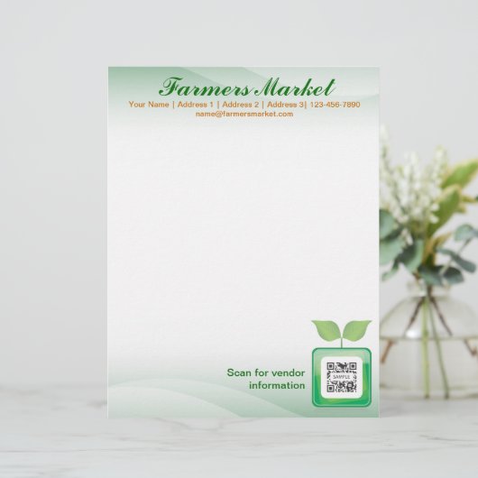 レターヘッドテンプレートのファーマーズマーケット レターヘッド (スタンド正面)