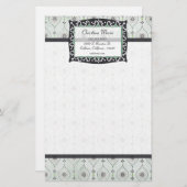 レターヘッド文房具の青い花模様 便箋 (正面/裏面)