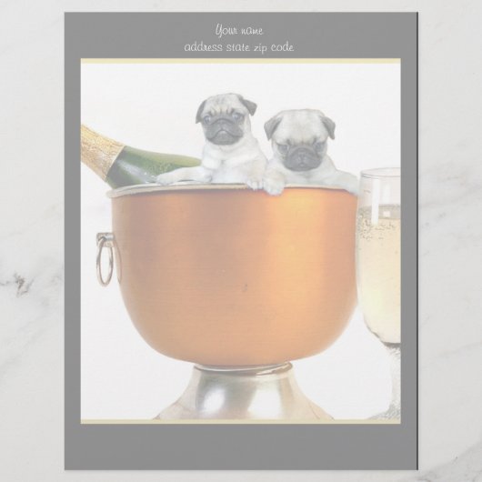 レターヘッド新年のパグ レターヘッド (正面)