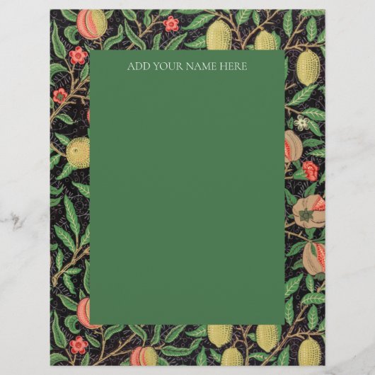 レターヘッド:ウィリアム・モリス：ザクロ レターヘッド (正面)