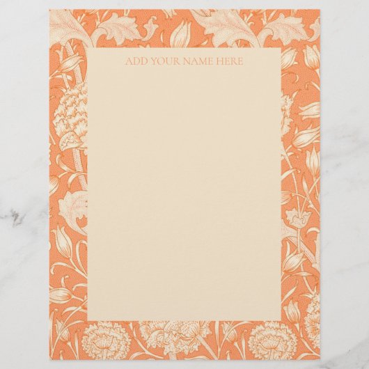 レターヘッド:ウィリアム・モリス：「ワイルド・チューリップ」 レターヘッド (正面)