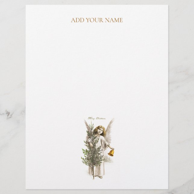 レターヘッド:ビンテージクリスマスエンジェル レターヘッド (正面)