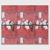 レターホルダー入り木材、赤黒、白 ラッピングペーパー (フラット)