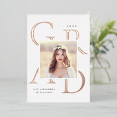 レターボックスフォイル |写真卒業のお知らせ 箔招待状 (立ち正面)