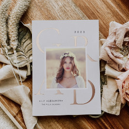 レターボックスフォイル |写真卒業のお知らせ 箔招待状