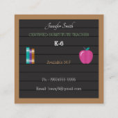 レターボフェイクード先生スクエアビジネスカード スクエア名刺 (裏面)