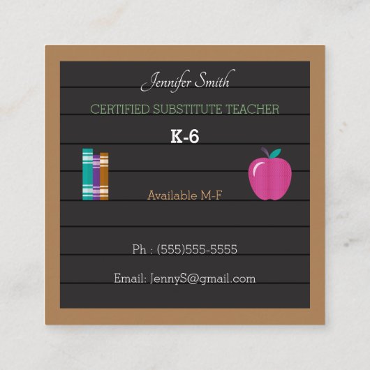 レターボフェイクード先生スクエアビジネスカード スクエア名刺 (裏面)