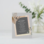 レターボード植物学のベビーシャワー 招待状 (スタンド正面)