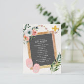 レターボード靴おしゃぶりフローラ女子ベビーシャワー 招待状 (スタンド正面)