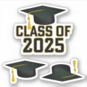 レターマン金ゴールド2025年卒業 シール (正面)