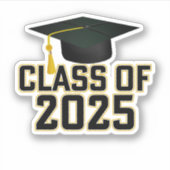 レターマン金ゴールド2025年卒業 シール (正面)