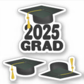 レターマン金ゴールド2025年卒業 シール (正面)