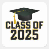 レターマン金ゴールド2025年卒業 スクエアシール (正面)