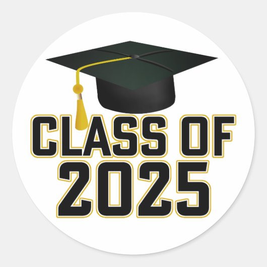 レターマン金ゴールド2025年卒業 ラウンドシール (正面)