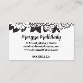 レターモノグラムのMシンプルシックフローラひまわり 名刺 (裏面)