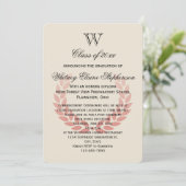 レターモノグラムクラシックレッドカレッジ卒業 招待状 (スタンド正面)