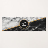 レターヨガパーソナライズされたマット白黒大理石 ヨガマット (正面(横))