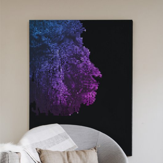 レターライオン |デジタル動物 |アートカスタムサファリ キャンバスプリント