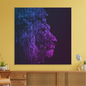 レターライオン |デジタル動物 |アートカスタムサファリ キャンバスプリント (インサイチュ (リビング))