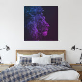 レターライオン |デジタル動物 |アートカスタムサファリ キャンバスプリント (インサイチュ (寝室))