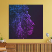 レターライオン |デジタル動物 |アートカスタムサファリ キャンバスプリント (インサイチュ (リビング))