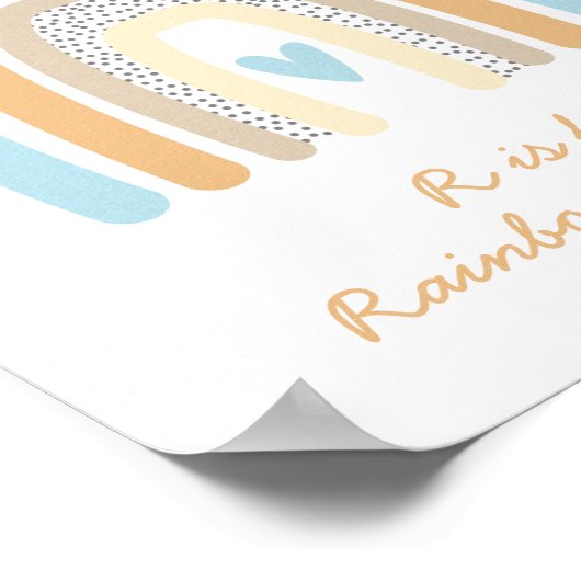 レターレインボーモノグラムネームブルー子供部屋ウォール ポスター (角)