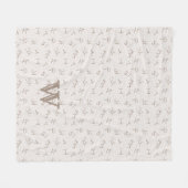 レター付き牛ブランドタン フリースブランケット (正面(横))