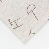 レター付き牛ブランドタン フリースブランケット (角)