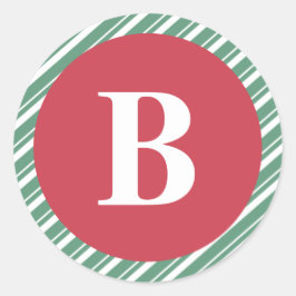 レター柄のクリスマスコレクション ラウンドシール