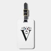 レター顔ラゲッジタグ付き/レザーストラップ ラゲッジタグ (正面縦)