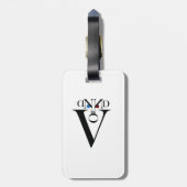 レター顔ラゲッジタグ付き/レザーストラップ ラゲッジタグ (裏面縦)