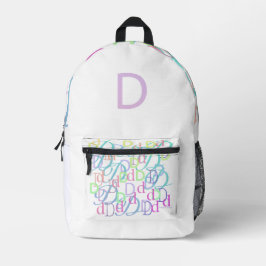 レター コンフェッティ "D" プリントバックパック