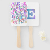 レター・コンフェッティ "E" ハンドファン (正面&裏面)