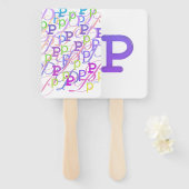 レター コンフェッティ "P" ハンドファン (正面&裏面)