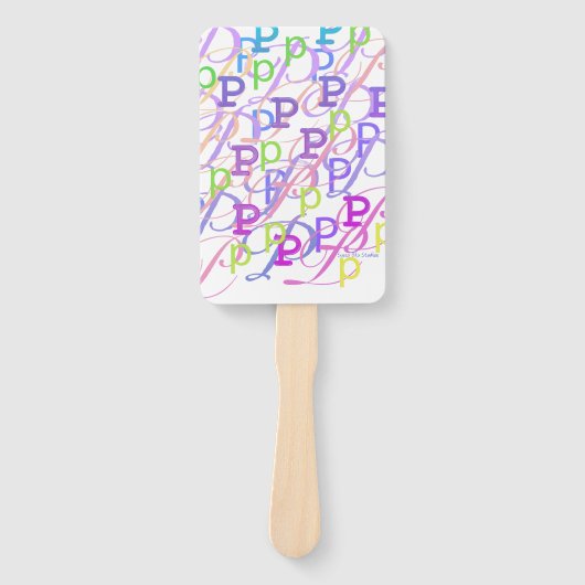 レター コンフェッティ "P" ハンドファン (正面)