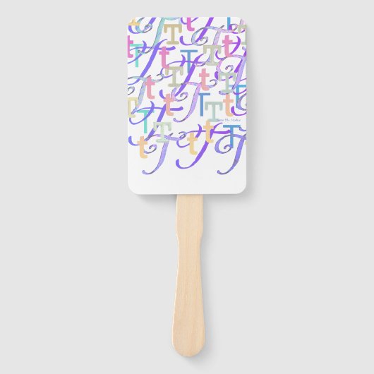 レター コンフェッティ "T" ハンドファン (正面)