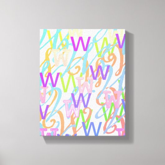 レター・コンフェッティ　「W」 キャンバスプリント (正面)