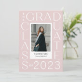 レター フレーム 編集可能 カラー 卒業 招待状 (スタンド正面)