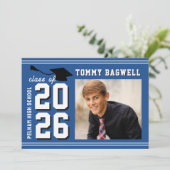 レター・マン卒業式 青 発表＆招待状 招待状 (スタンド正面)