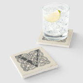 レター ヴィー ヴィンテージ ケルト ノット モノグラム ストーンコースター (横)