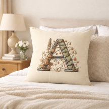 レター"A" – ウッディングつる植物モノグラムデザイン