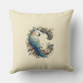 レター"C" -エレガントつる植物&コカトデザイン クッション (裏面)