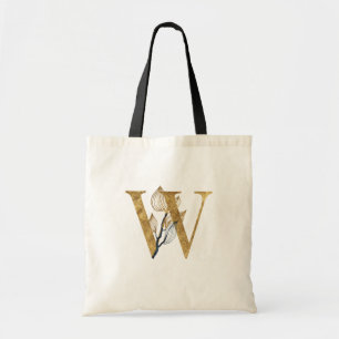 *~*レター(W)金ゴールドモノグラムイニシャル(黒) トートバッグ