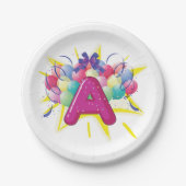 レターAお祝い紙プレート ペーパープレート (正面)