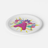 レターAお祝い紙プレート ペーパープレート (アングル)