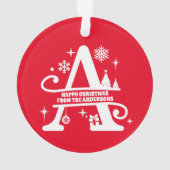 レターAモノグラムイニシャル名挨拶 オーナメント (裏面)