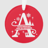 レターAモノグラムイニシャル名挨拶 オーナメント (正面)