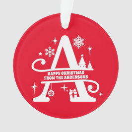 レターAモノグラムイニシャル名挨拶 オーナメント