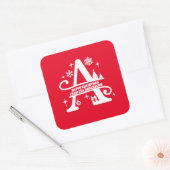 レターAモノグラムイニシャル名挨拶 スクエアシール (封筒)